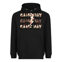 Black game day game day baseball lightning bolt Heavyweight Hoodie - Zillion Design Studio