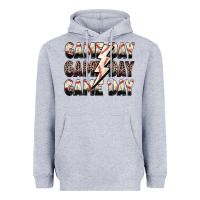 Heather Grey game day game day baseball lightning bolt Heavyweight Hoodie - Zillion Design Studio
