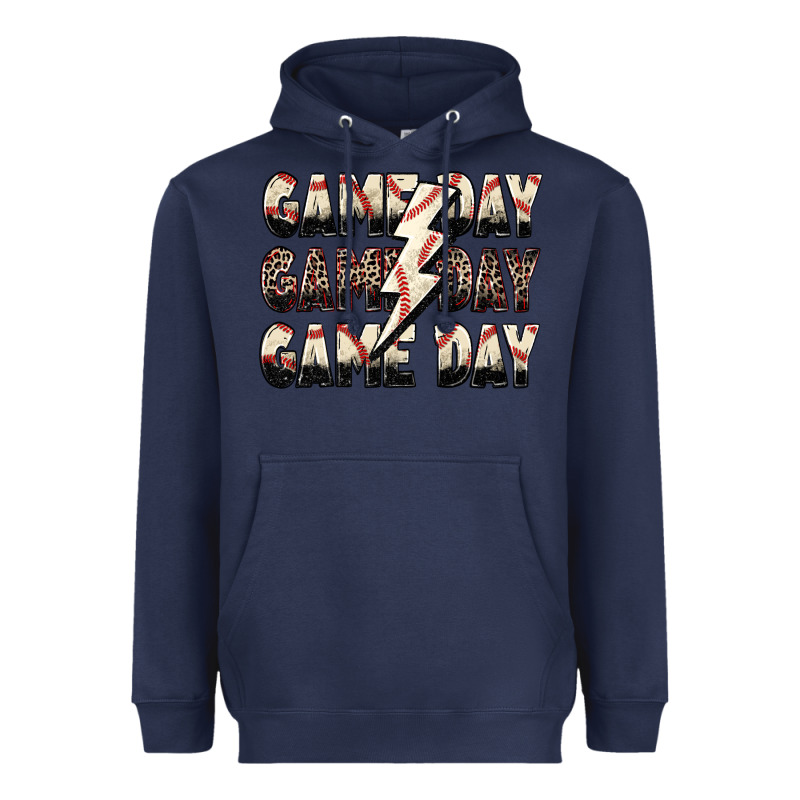 Game Day Game Day Baseball Lightning Bolt Heavyweight Hoodie by Zillion Design Studio | Teevron