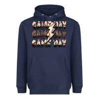 Navy game day game day baseball lightning bolt Heavyweight Hoodie - Zillion Design Studio