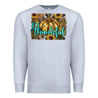 Heather Grey thankful pumpkin Premium Sweatshirt - RanaPortraitStore