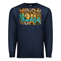 Navy thankful pumpkin Premium Sweatshirt - RanaPortraitStore
