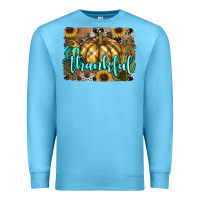 Ocean Blue thankful pumpkin Premium Sweatshirt - RanaPortraitStore