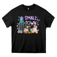 Black Small Town Easter Day Heavy Core Tee - CowhideDigitalArt