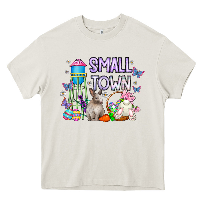 Small Town Easter Day Heavy Core Tee by CowhideDigitalArt | Teevron