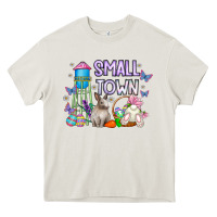 Cream Small Town Easter Day Heavy Core Tee - CowhideDigitalArt