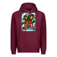 Burgundy cozy winter with gloves and scarf Premium Hoodie - AdoDesignShop