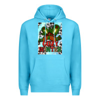 Ocean Blue cozy winter with gloves and scarf Premium Hoodie - AdoDesignShop