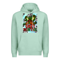 Seafoam cozy winter with gloves and scarf Premium Hoodie - AdoDesignShop
