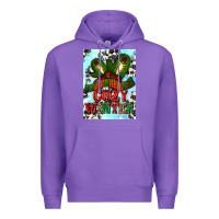 Purple cozy winter with gloves and scarf Premium Hoodie - AdoDesignShop