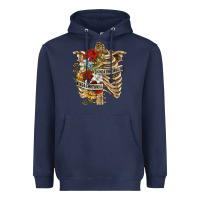 Navy Kinda Emotionless Kinda Emotional Skeleton Heavyweight Hoodie - RanaPortraitStore