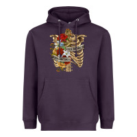 Plum Kinda Emotionless Kinda Emotional Skeleton Heavyweight Hoodie - RanaPortraitStore