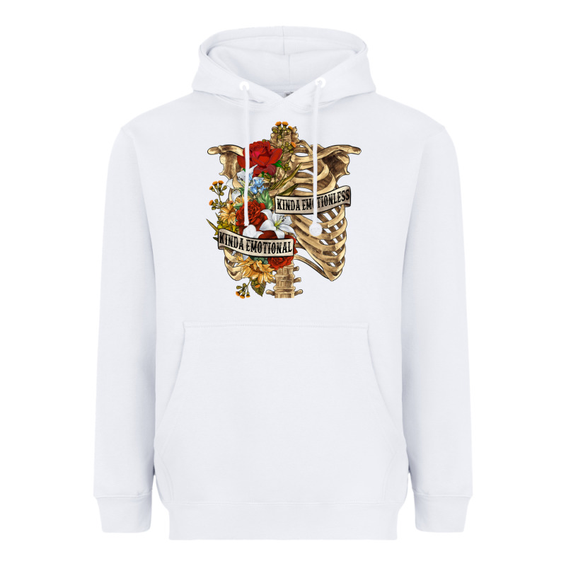 Kinda Emotionless Kinda Emotional Skeleton Heavyweight Hoodie by RanaPortraitStore | Teevron
