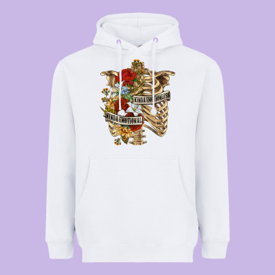 Heavyweight Hoodie Kinda Emotionless Kinda Emotional Skeleton