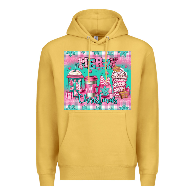 Merry Christmas Pink Coffee Premium Hoodie by Jasminsmagicworld | Teevron