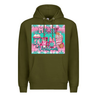 Army Green merry Christmas pink coffee Premium Hoodie - Jasminsmagicworld
