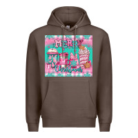 Coffee merry Christmas pink coffee Premium Hoodie - Jasminsmagicworld