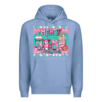 Colony Blue merry Christmas pink coffee Premium Hoodie - Jasminsmagicworld
