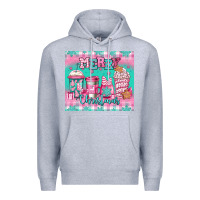 Heather Grey merry Christmas pink coffee Premium Hoodie - Jasminsmagicworld
