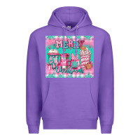 Purple merry Christmas pink coffee Premium Hoodie - Jasminsmagicworld