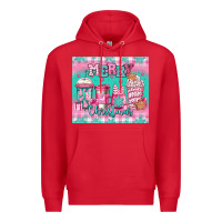 Red merry Christmas pink coffee Premium Hoodie - Jasminsmagicworld