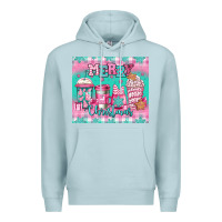 Blue Mist merry Christmas pink coffee Premium Hoodie - Jasminsmagicworld