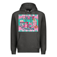Charcoal Heather merry Christmas pink coffee Premium Hoodie - Jasminsmagicworld