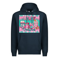 Navy merry Christmas pink coffee Premium Hoodie - Jasminsmagicworld