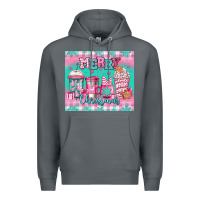 Rock merry Christmas pink coffee Premium Hoodie - Jasminsmagicworld