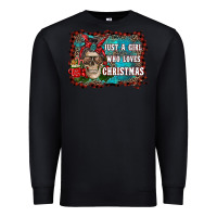 Black just a girl who loves christmas Premium Sweatshirt - RanaPortraitStore