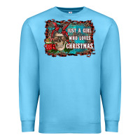 Ocean Blue just a girl who loves christmas Premium Sweatshirt - RanaPortraitStore
