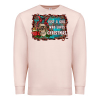 Pale Pink just a girl who loves christmas Premium Sweatshirt - RanaPortraitStore