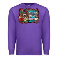 Purple just a girl who loves christmas Premium Sweatshirt - RanaPortraitStore
