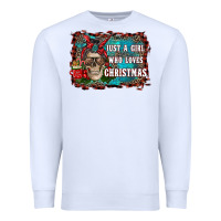 White just a girl who loves christmas Premium Sweatshirt - RanaPortraitStore