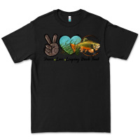 Black Peace Love Leaping Brook Trout Premium Tee - LillyAllenDesigns