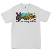 Dove Grey Peace Love Leaping Brook Trout Premium Tee - LillyAllenDesigns