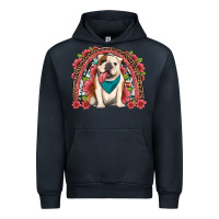 Navy english bulldog floral rainbow Urban Hoodie - Artiststas