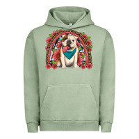 Pigment Oil Green english bulldog floral rainbow Urban Hoodie - Artiststas