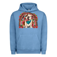 Pigment Pebble Blue english bulldog floral rainbow Urban Hoodie - Artiststas