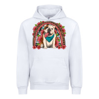 White english bulldog floral rainbow Urban Hoodie - Artiststas
