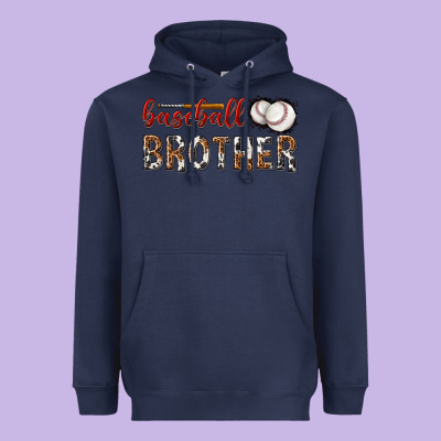Heavyweight Hoodie baseball brother with leopard