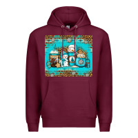 Burgundy winter snowman coffee Premium Hoodie - Jasminsmagicworld