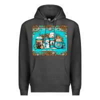 Charcoal Heather winter snowman coffee Premium Hoodie - Jasminsmagicworld