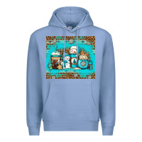 Colony Blue winter snowman coffee Premium Hoodie - Jasminsmagicworld