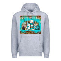 Heather Grey winter snowman coffee Premium Hoodie - Jasminsmagicworld