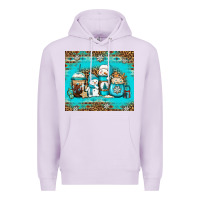 Lilac winter snowman coffee Premium Hoodie - Jasminsmagicworld