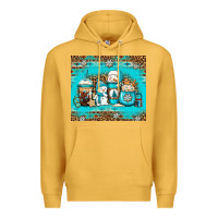 Mustard winter snowman coffee Premium Hoodie - Jasminsmagicworld