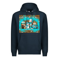 Navy winter snowman coffee Premium Hoodie - Jasminsmagicworld