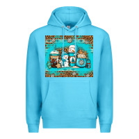 Ocean Blue winter snowman coffee Premium Hoodie - Jasminsmagicworld