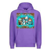 Purple winter snowman coffee Premium Hoodie - Jasminsmagicworld